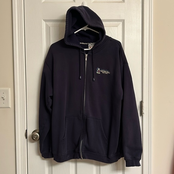 Vintage Navy Blue Disney Walt Disney World Full-Zip Hoodie Cotton-blend Large - Picture 3 of 13
